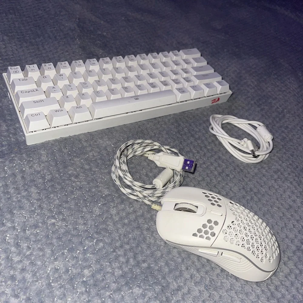 White keyboard and Mouse